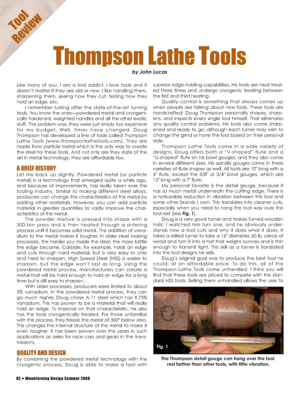 Reviews Thompson Lathe Tools